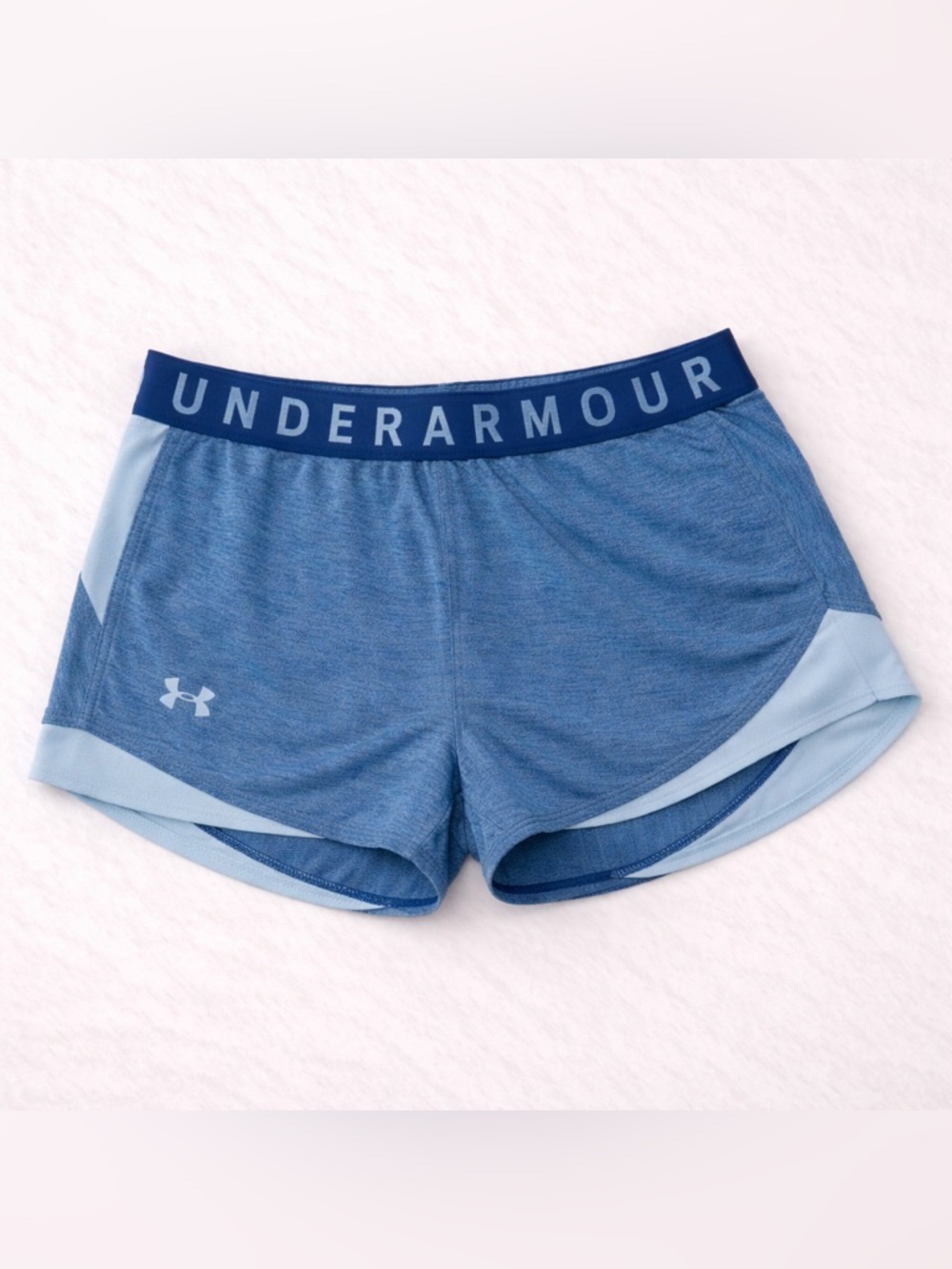 Under Armour Athletic Shorts Blue Logo Waistband Workout Running Shorts Large